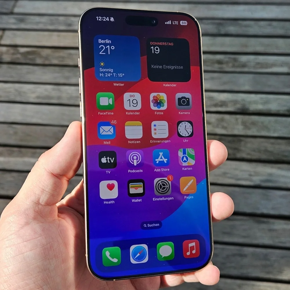 Sleek Black Smartphone with Advanced Display